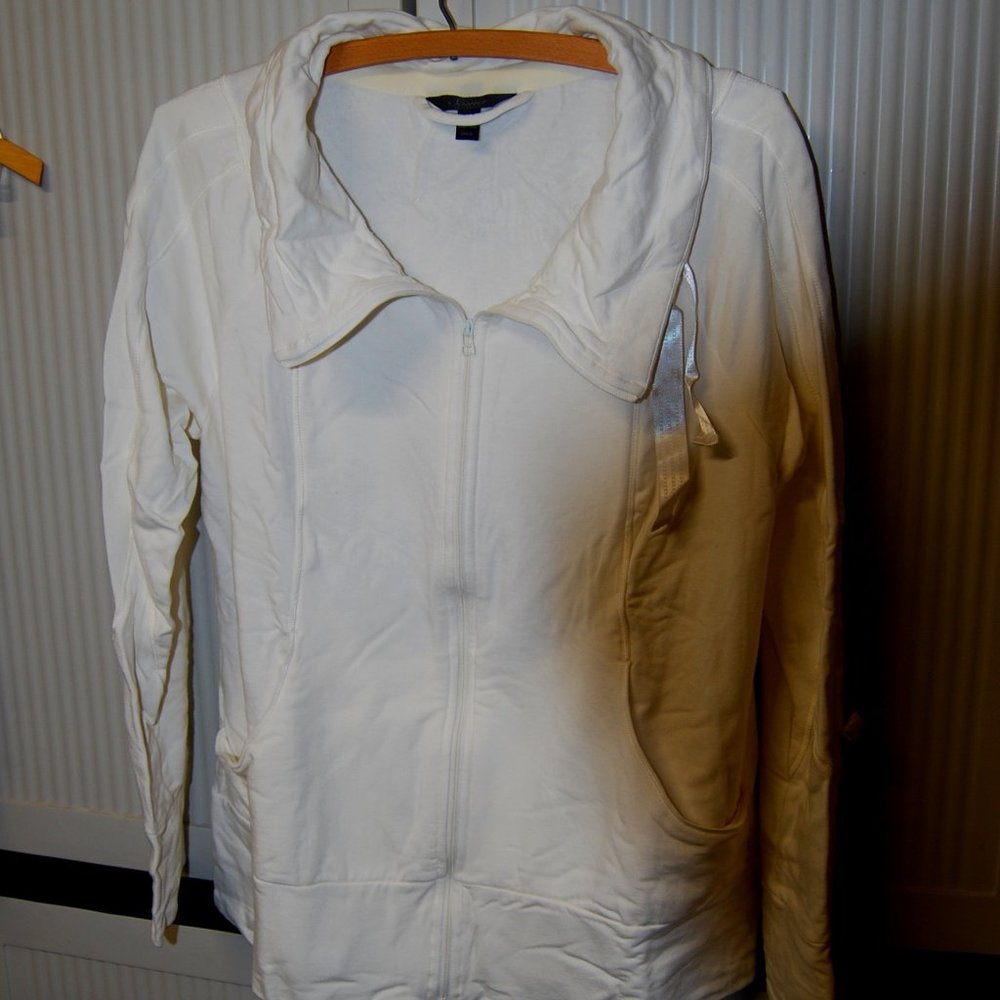 Off White (Eggshell) Zip Up Comfy Jacket - image 1
